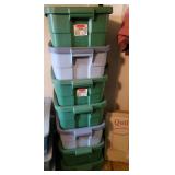 CRAZY lot of Fabric in 6 Rubbermaid plastic tubs