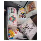 Huge tub full of batting