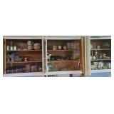 Contents of all upper cupboards next to