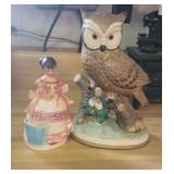Enesco praying napkin holder and Japan owl -