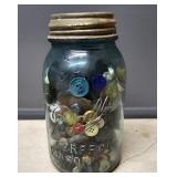 Mason jar with buttons