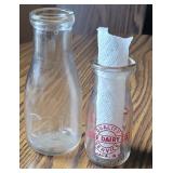 2 Ithaca milk bottles - Cornell University & Luce