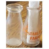 2 Ithaca milk bottles - starland farms and