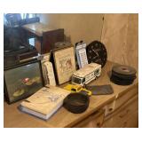 Random lot of junk artwork, toys, records