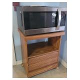 Kenmore elite microwave w/cart - stainless - needs