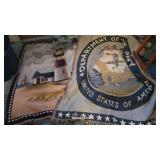 2 throws - Dept of Navy & lighthouse - in bag