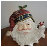Cookie jar Winking Santa