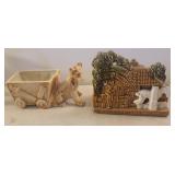 2 McCoy planters - horse and dog