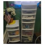 2 plastic bins full of miscellaneous - in laundry