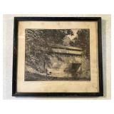 Signed etching - ï¿½Covered Bridgeï¿½