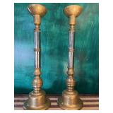 Mixed metal church(?) candleholders