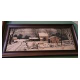 Guest wooden sign and fabric winter print -