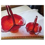 Amberina brides basket, Fenton Ruby Amberina