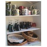 Contents of cupboard - cups, Ruby red, green,