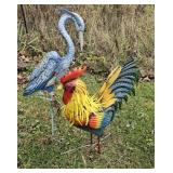 Tin chicken and flamingo
