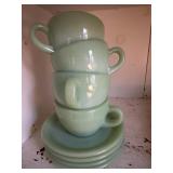 Jadeite cups & saucers