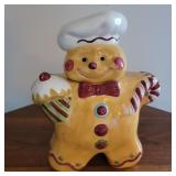 Cookie jar, Ginger bread, man with candy cane and