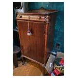 1 drawer mahogany record cabinet
