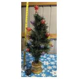 retro mini Christmas tree with lighted base 32in