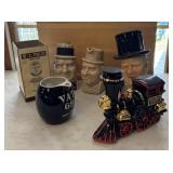 W.C fields whiskey bottles, plus others
