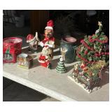 Santa pottery, Santa, dog, Christmas trees, Bobï¿½s