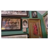 8 vintage religious prints still hanging on the