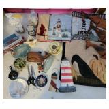 Nautical hanging items, statues, table runners