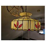 Slag glass hanging light