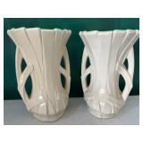 Pair of McCoy vases - 1 w/ hairline crack