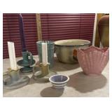 Box pottery Weller candlesticks, McCoy, Abingdon,