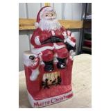 Blow mold Santa on fireplace 17in