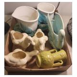Box misc pottery - ducks, swan, etc