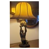 Art Deco figural spelter table lamp
