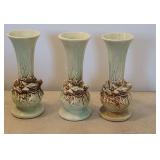 3 McCoy bird vases