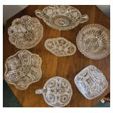 Lot of 7 pieces of clear glass