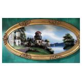 Reverse painting on glass in beautiful gilded