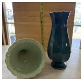 Haeger vase and red wing cornucopia