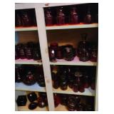Massive quantity of ruby red glassware located in