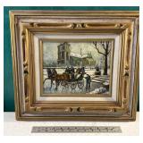 Artist signed painting on canvas - winter