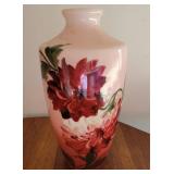 large Bristol glass vase - roses