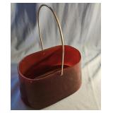 Ruby glass bucket with handle