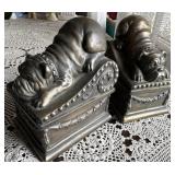 Pair of heavy bulldog bookends