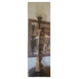 32" Table lamp with glass shade