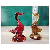 2 duck paperweights