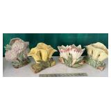 Box of floral McCoy planters