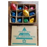 Corning glass Christmas tree ornaments
