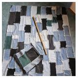 Hand made denim, throw and pillow cover.