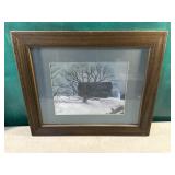 Hubler print - winter barn 20ï¿½x24ï¿½