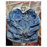Hooded denim jacket size large 42/44