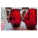 2 Ruby red pitchers